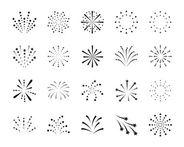 havai fişek set simgeleri, mutlu yeni yıl havai fişek