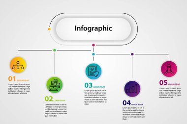 Infographic öğesi tasarım 6 adım, infochart planlama