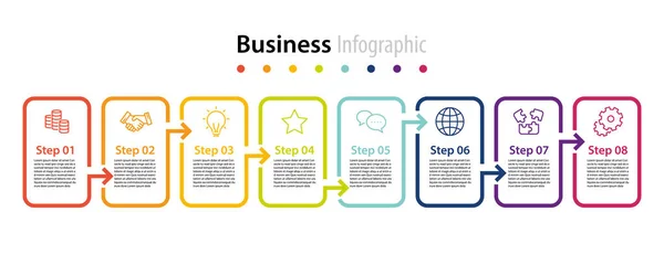 Infographie Élément Conception Étape Infochart Planification — Image vectorielle