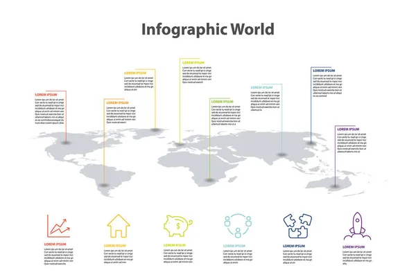 World Map Element Infographic Infochart Business Information Icon — Stock Vector