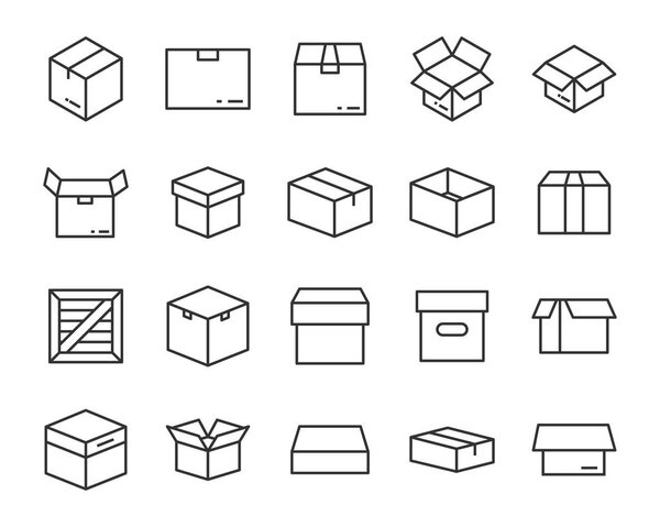 набор значков коробки отправки
