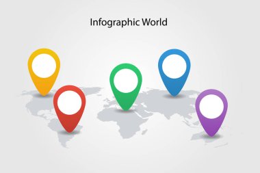 Infographic ülke Dünya Haritası, Uluslararası Dünya bayrakları, kıta arka plan
