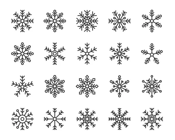 Snow Flake Ikoner Set — Stock vektor