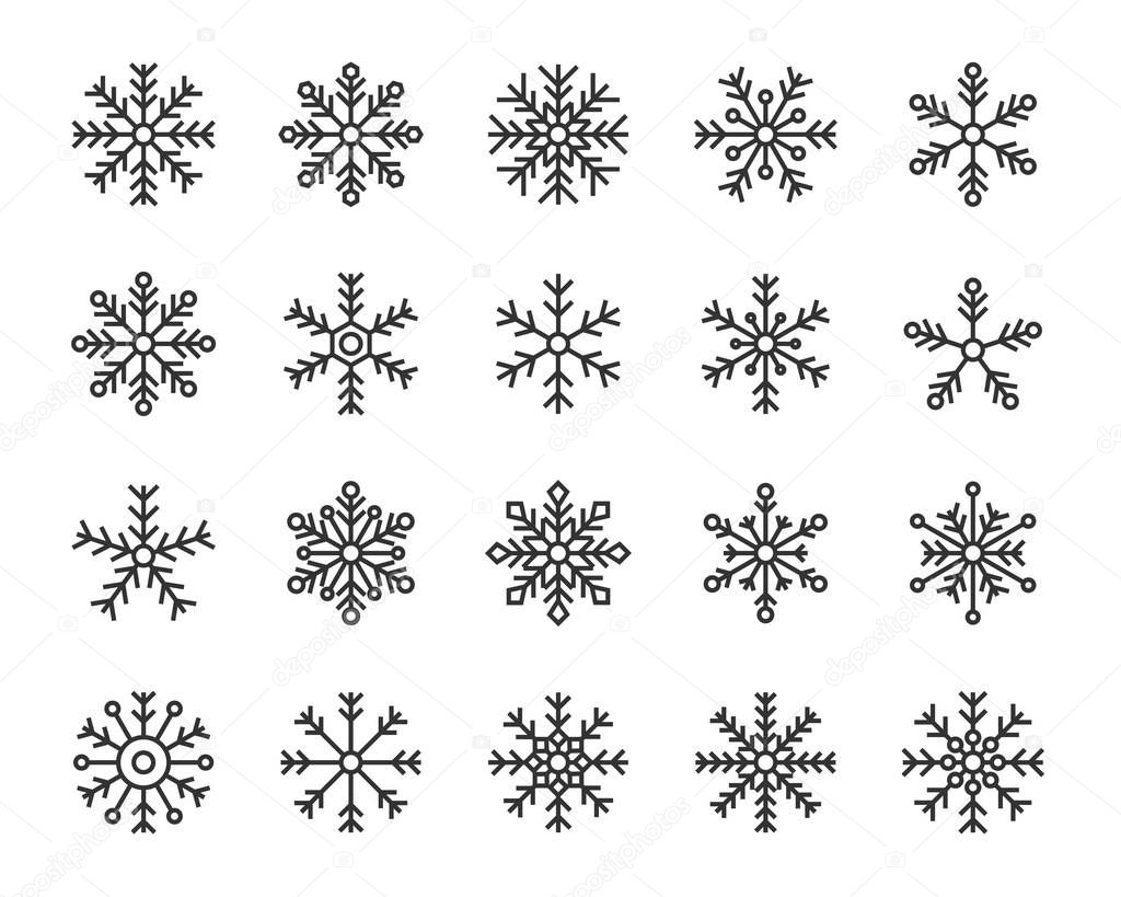Snow flake icons set