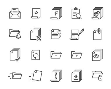 dosyaları, onay işareti, bul, ara, kağıt gibi belge simge kümesi
