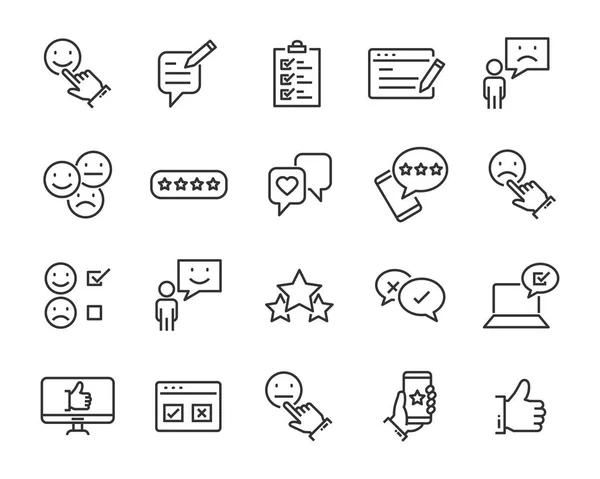 Satz Von Feedbackzeilen Symbolen Wie Frage Bewertung Test App — Stockvektor