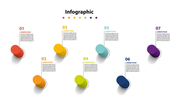 Infografika Elementu Projekt Krok Planowanie Plansza — Wektor stockowy