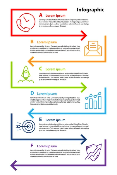 Infographic öğesi tasarım 6 adım, infochart planlama