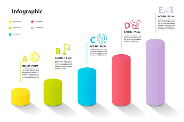 Infographic Elem Design Lépés Infochart Tervezés — Stock Vector