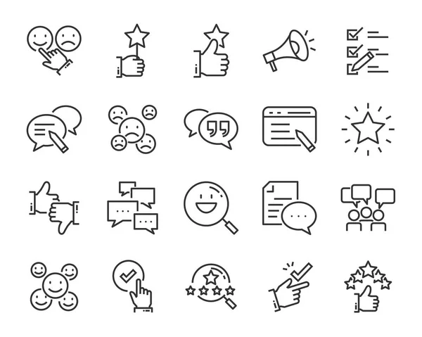 Satz Von Feedbackzeilen Symbolen Wie Frage Bewertung Test App — Stockvektor