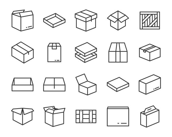набор иконок коробки отправки, таких как доставка, подарок, покупки, подарок
