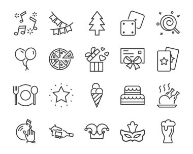 dizi kutlama simgeler, Hediyelik, yılbaşı, parti, şampanya gibi olay, Doğum günü