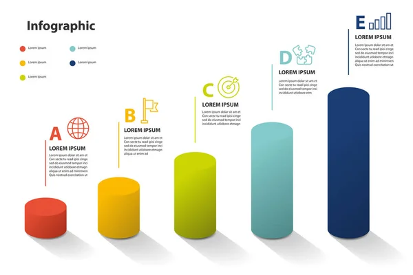 Infographic Elem Design Lépés Infochart Tervezés — Stock Vector