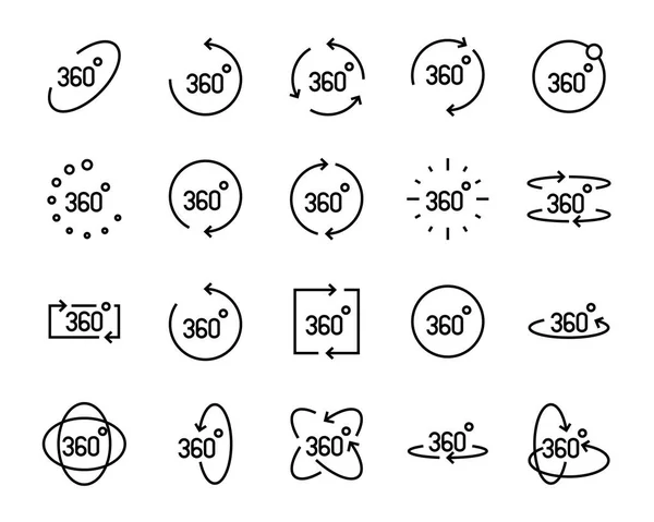 Conjunto Iconos Línea Tales Como 360 Grados Virtual Realidad Juego — Vector de stock