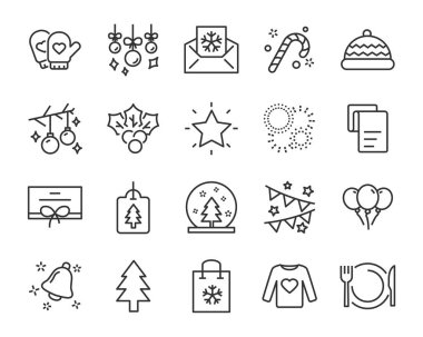 kutusu, Hediyelik, kış gibi chistmas satır simgeler kümesi