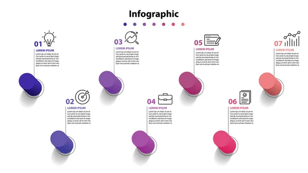 Infografika Elementu Projekt Krok Planowanie Plansza — Wektor stockowy