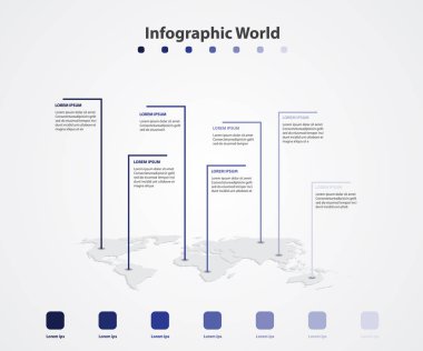Infographic ülke Dünya Haritası, Uluslararası Dünya bayrakları, kıta arka plan