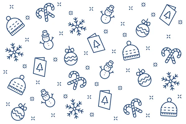 Рождество Фон Новым 2019 Годом Рождественские Иконы Набор — стоковый вектор