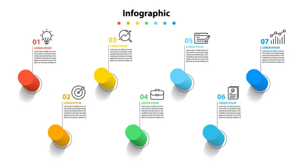 Infografika Elementu Projekt Krok Planowanie Plansza — Wektor stockowy