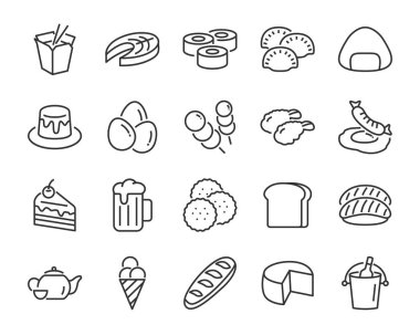ekmek, tatlı, kahvaltı gibi gıda simge kümesi