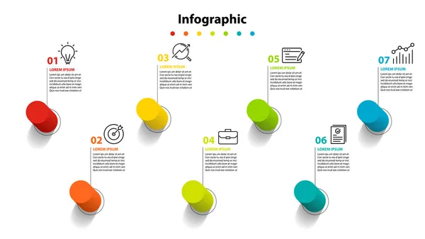 Infografika Elementu Projekt Krok Planowanie Plansza — Wektor stockowy