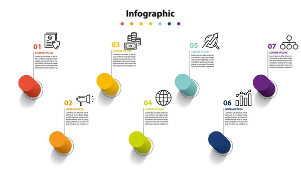 Infografika Elementu Projekt Krok Planowanie Plansza — Wektor stockowy