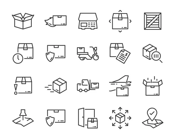 Ensemble Icônes Envoi Telles Que Livraison Transport Courrier Service — Image vectorielle