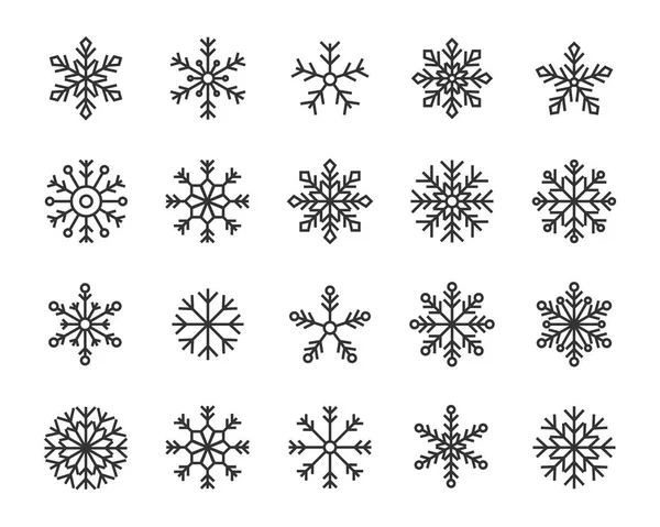 Snow Flake Icons Set — Stock Vector