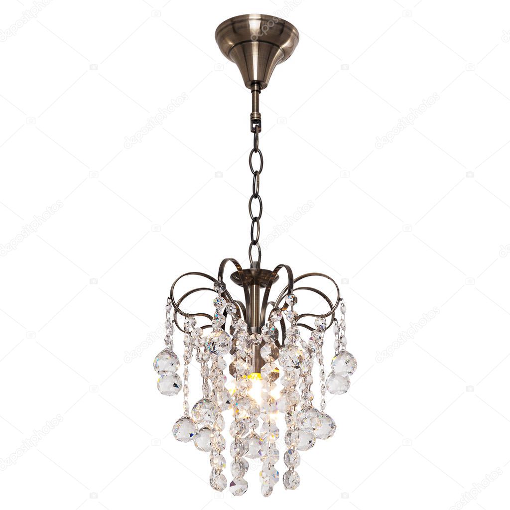 Chandelier in vintage style isolated on white background