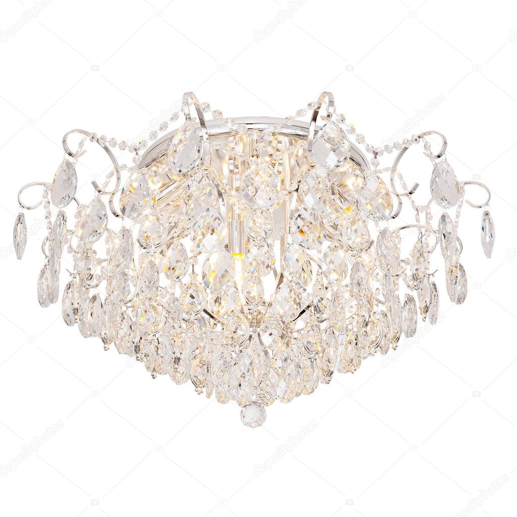 Chandelier in vintage style isolated on white background