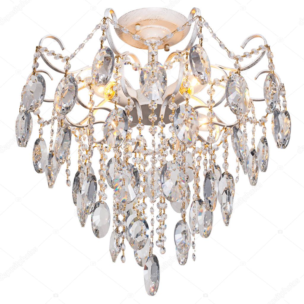 Chandelier in vintage style isolated on white background