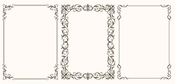 Davet, menü ve sayfa dekorasyonu için dekoratif sınır köşesi ve çerçeve koleksiyonu