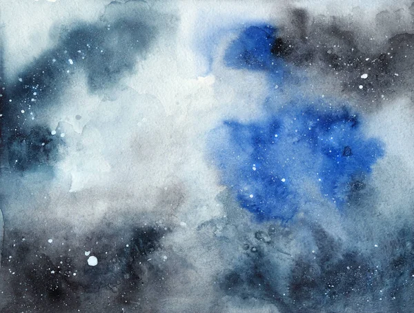 Abstraktes Aquarell Blau Und Grau Hintergrund Für Design — Stockfoto