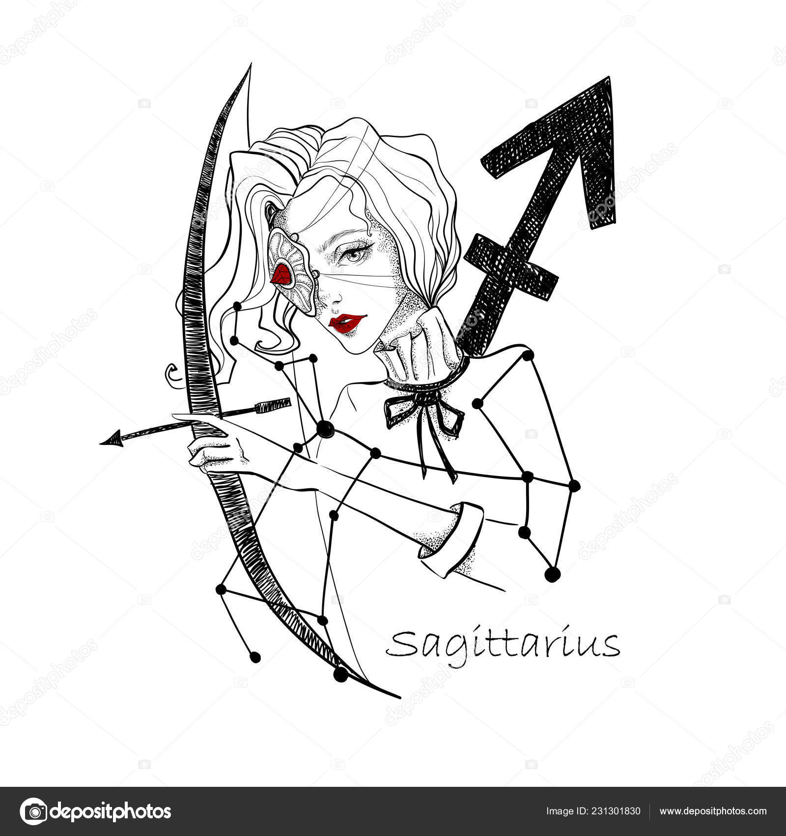 Floral bow and arrow illustration t-shirt