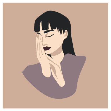 Güzel Asyalı kadın. Vektör özeti