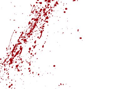 Kan damlaları ve beyaz arka plan üzerinde splatters. Vektör çizim