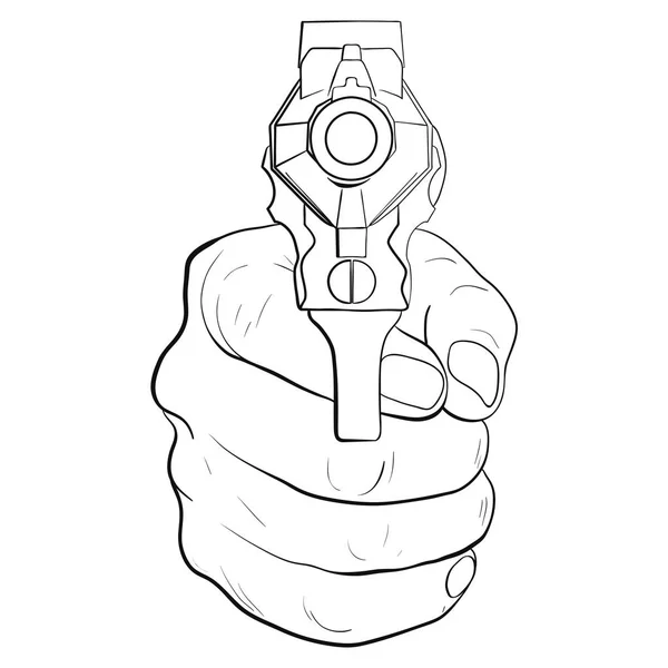 Hand Pistol Guns Forward Vector Illustration — Stock Vector