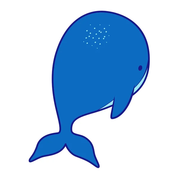 Baleine Dessin Animé Mignon Isolé Sur Fond Blanc Illustration Vectorielle — Image vectorielle