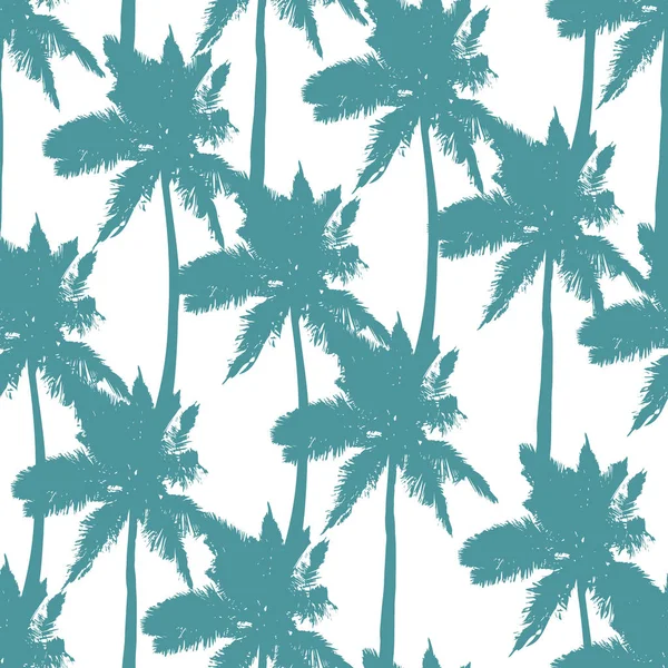 Palm Träd Sömlösa Mönster Vit Bakgrund Skriv För Tyg Tapet — Stock vektor