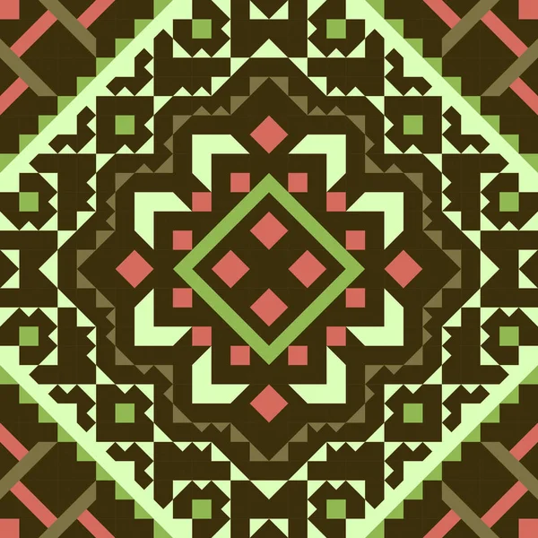 部落的矢量无缝模式 阿兹台克人花式抽象几何艺术打印 民族时髦的背景 布设计 纺织设计模板 — 图库矢量图片