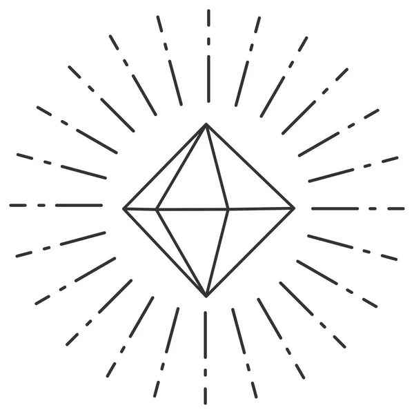 Diamant Pictogram Geïsoleerd Een Witte Achtergrond Glanzende Gem Vectorillustratie — Stockvector