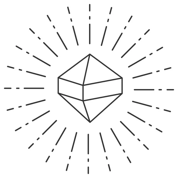 Diamant Pictogram Geïsoleerd Een Witte Achtergrond Glanzende Gem Vectorillustratie — Stockvector