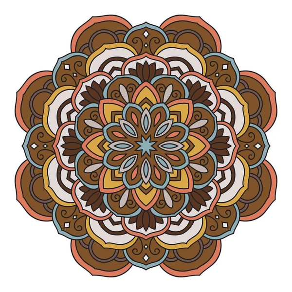 Mandala Aislado Sobre Fondo Blanco Elementos Decorativos Vintage Islam Árabe — Vector de stock