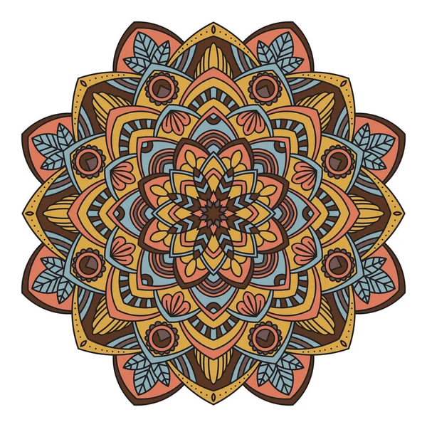 Mandala Isolé Sur Fond Blanc Éléments Décoratifs Vintage Islam Arabe — Image vectorielle