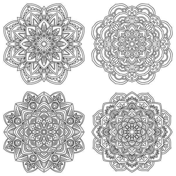 Mandala Aislado Sobre Fondo Blanco Elementos Decorativos Vintage Islam Árabe — Vector de stock