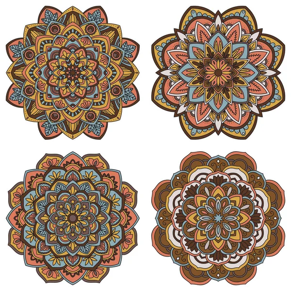 Mandala Aislado Sobre Fondo Blanco Elementos Decorativos Vintage Islam Árabe — Vector de stock