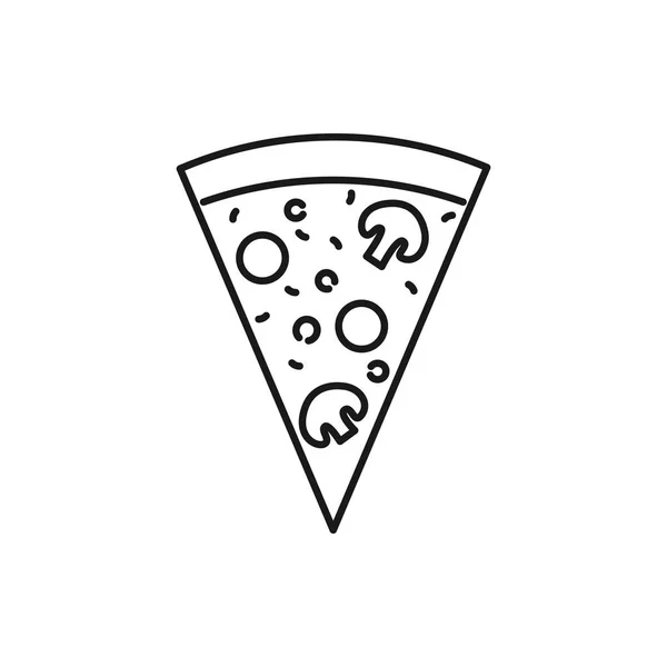 Pizza Icon Isolated White Background Vector Illustration — Stock Vector