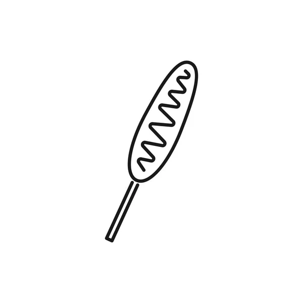 Icono Corndog Aislado Sobre Fondo Blanco Ilustración Vectorial — Vector de stock