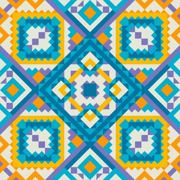 部族のベクターのシームレスなパターン アステカ派手な抽象的な幾何学的な芸術の印刷物 流行に敏感な民族背景 布のデザイン カバー 繊維デザイン テンプレート — ストックベクタ