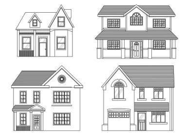 Yazlık izole üzerinde beyaz arka plan ev sahipliği yapmaktadır. Önden görünüm. Düz stil vektör çizim